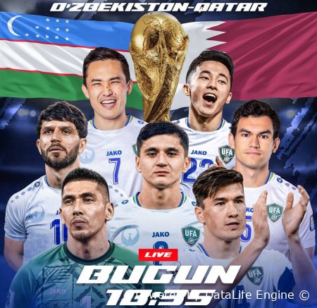 Узбекистан - Катар Jonli efir Zo'r tv Fudbol Bugun 10.06.2025 oyini